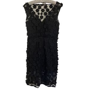 Milly Sheer Black Lace Cocktail Dress